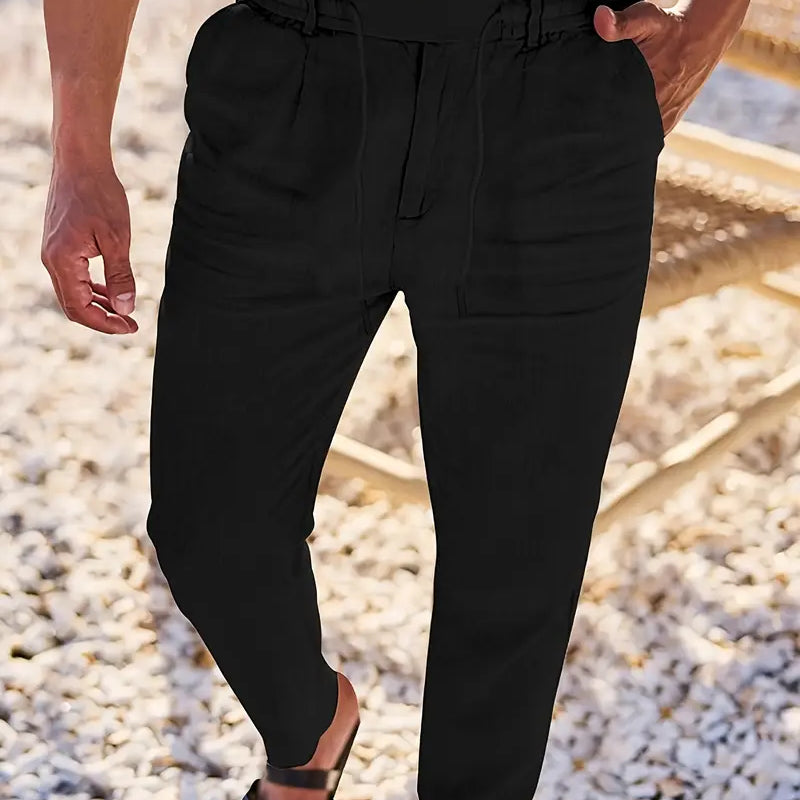 Javier™| Pantalones amplios de lino con cordón