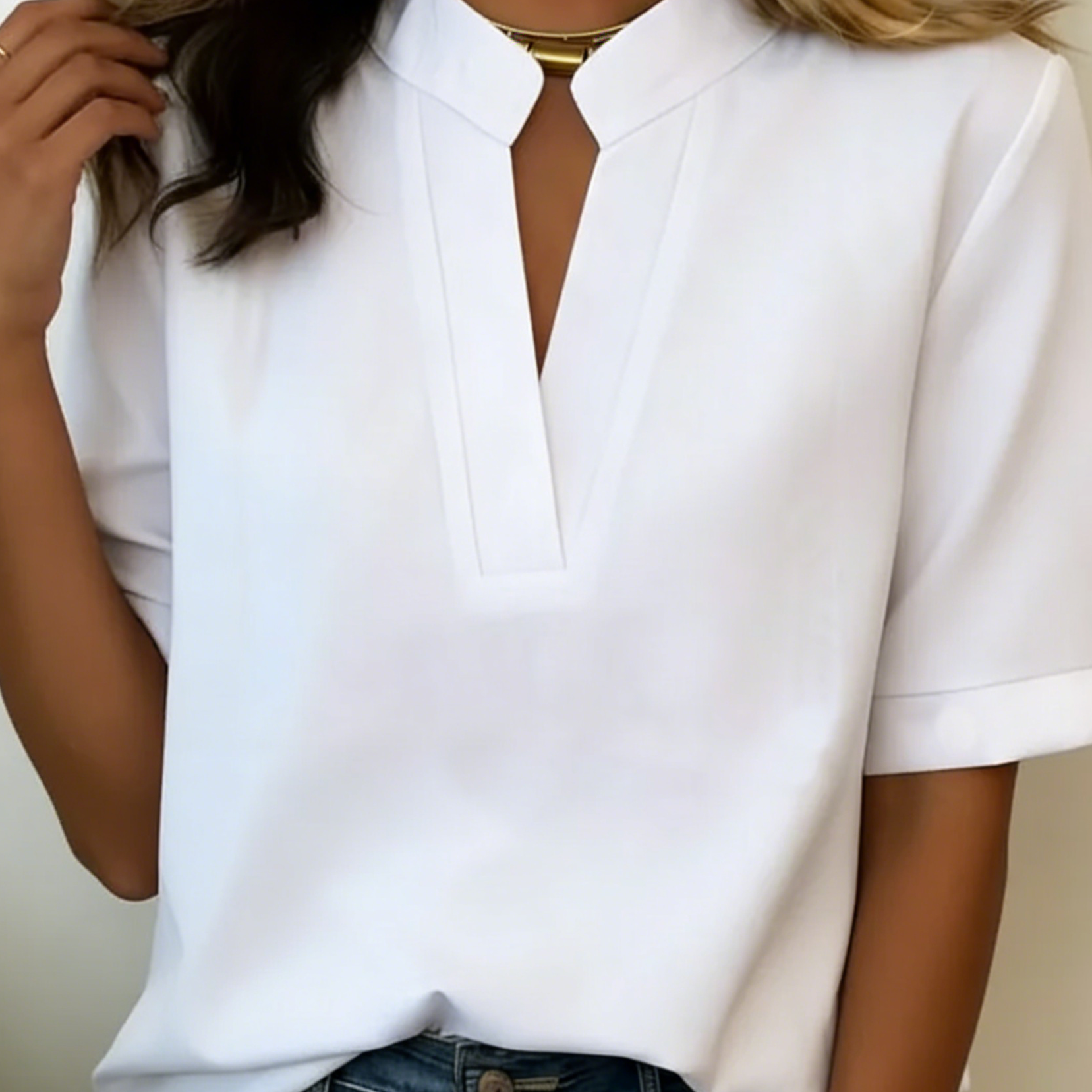 Angelica™| Blusa elegante con cuello refinado