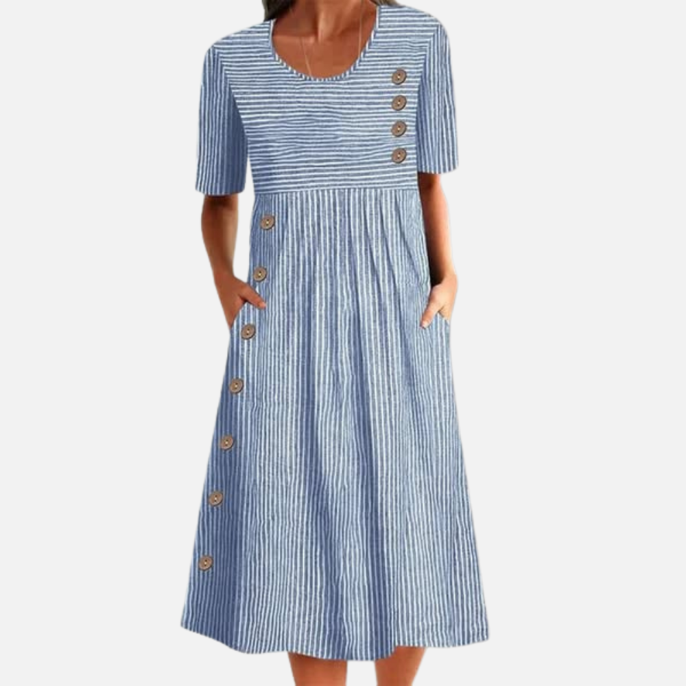 Alicia™| Vestido midi de rayas