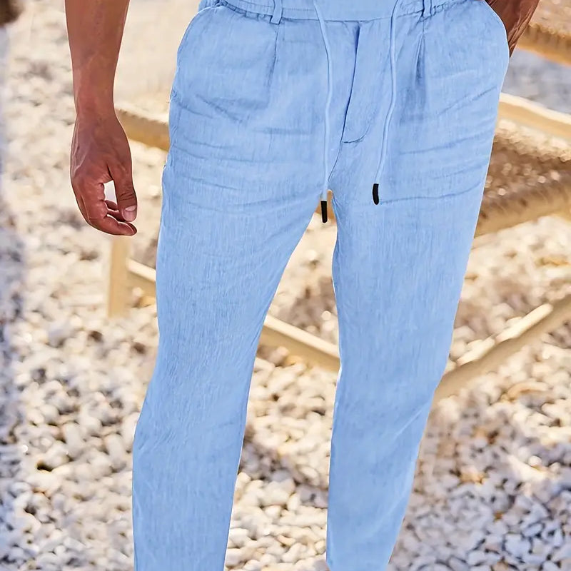 Javier™| Pantalones amplios de lino con cordón