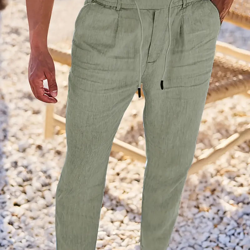 Javier™| Pantalones amplios de lino con cordón